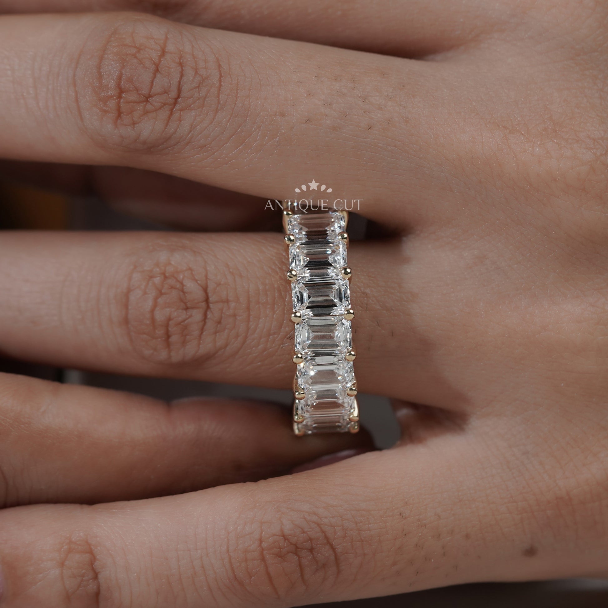 Lab Grown Emerald Cut Diamond Eternity Band