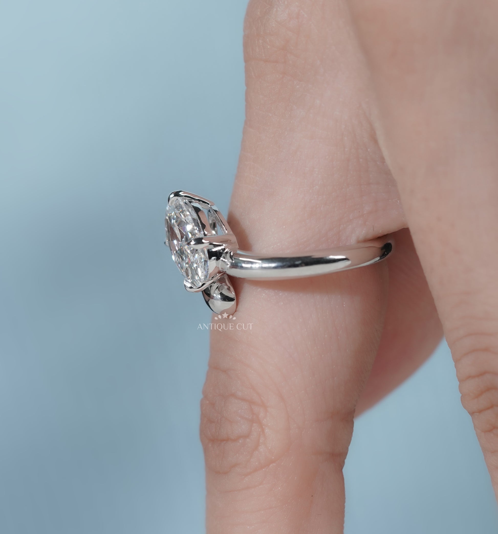 Oval Cut Engagement Ring with Bypass Setting