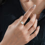 Timeless east west radiant diamond ring in yellow gold