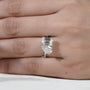 Emerald cut and pear cut diamond engagement ring design