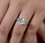 Lab grown round diamond engagement ring with diamond accents