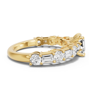 Image for Asscher Lotus Basket Ring with Alternating Baguette band