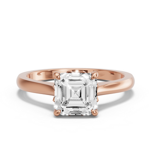 Image for Asscher Lotus Basket Ring with Knife Edge Cathedral band