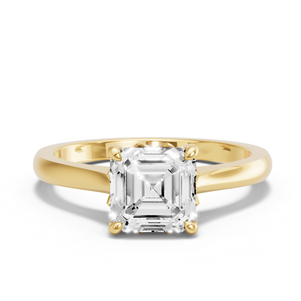 Image for Asscher Lotus Basket Ring with Knife Edge Cathedral band