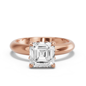 Image for Asscher Lotus Basket Ring with Knife Edge Solitaire band