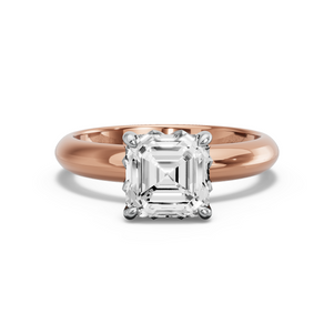 Image for Asscher Lotus Basket Ring with Knife Edge Solitaire band