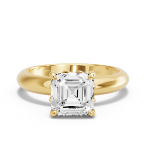 Image for Asscher Lotus Basket Ring with Knife Edge Solitaire band