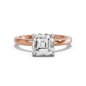 Image for Asscher Lotus Basket Ring with Solitaire band