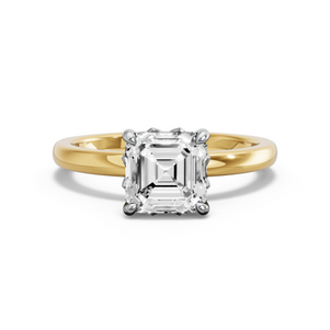 Image for Asscher Lotus Basket Ring with Solitaire band