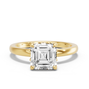 Image for Asscher Lotus Basket Ring with Solitaire band