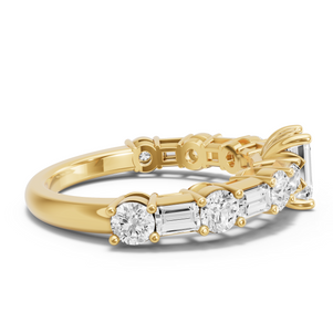 Image for Emerald Lotus Basket Ring with Alternating Baguette band