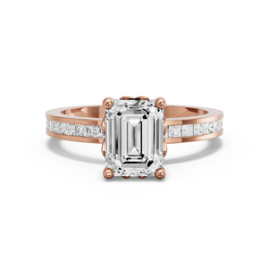 Image for Emerald Lotus Basket Ring with Channel band