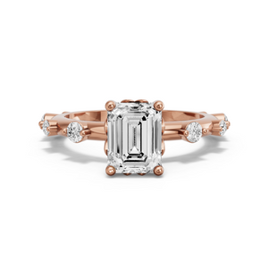 Image for Emerald Lotus Basket Ring with Floating Station band