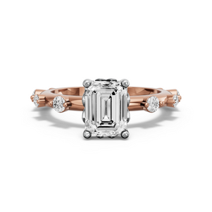 Image for Emerald Lotus Basket Ring with Floating Station band