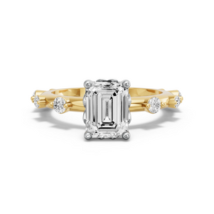 Image for Emerald Lotus Basket Ring with Floating Station band