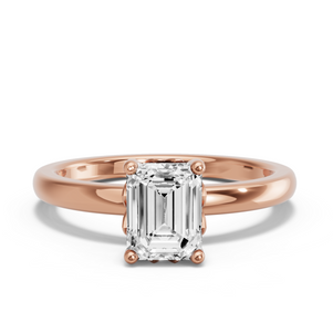 Image for Emerald Lotus Basket Ring with Solitaire band