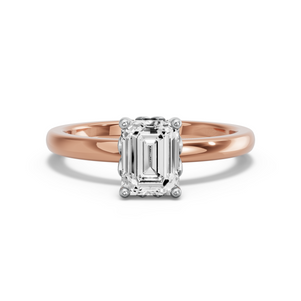 Image for Emerald Lotus Basket Ring with Solitaire band