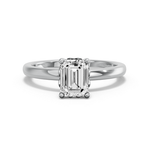 Image for Emerald Lotus Basket Ring with Solitaire band