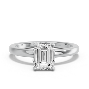 Image for Emerald Lotus Basket Ring with Solitaire band