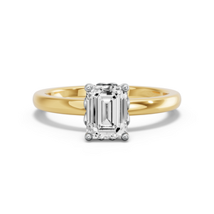 Image for Emerald Lotus Basket Ring with Solitaire band
