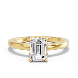 Image for Emerald Lotus Basket Ring with Solitaire band