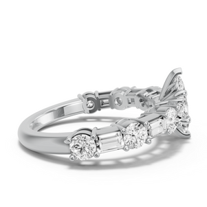Image for Marquise Lotus Basket Ring with Alternating Baguette band