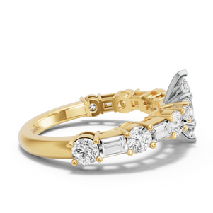 Image for Marquise Lotus Basket Ring with Alternating Baguette band