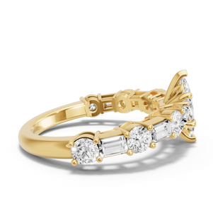 Image for Marquise Lotus Basket Ring with Alternating Baguette band