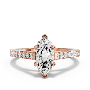 Image for Marquise Lotus Basket Ring with Cathedral Pave band