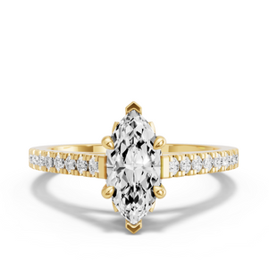 Image for Marquise Lotus Basket Ring with Cathedral Pave band