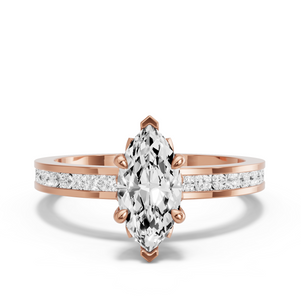 Image for Marquise Lotus Basket Ring with Channel band