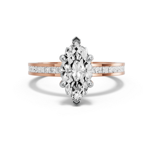 Image for Marquise Lotus Basket Ring with Channel band