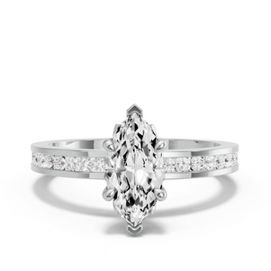 Image for Marquise Lotus Basket Ring with Channel band