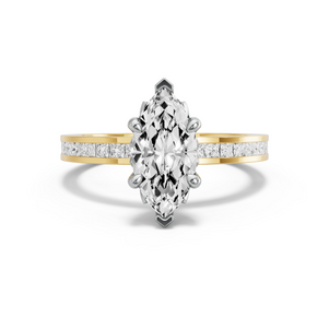 Image for Marquise Lotus Basket Ring with Channel band