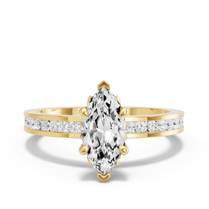 Image for Marquise Lotus Basket Ring with Channel band