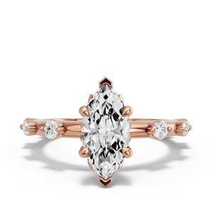 Image for Marquise Lotus Basket Ring with Floating Station band