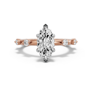 Image for Marquise Lotus Basket Ring with Floating Station band