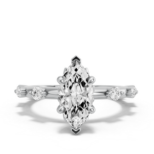 Image for Marquise Lotus Basket Ring with Floating Station band