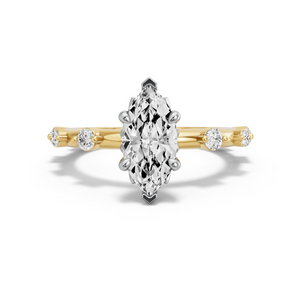 Image for Marquise Lotus Basket Ring with Floating Station band