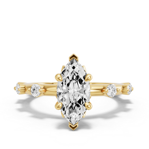 Image for Marquise Lotus Basket Ring with Floating Station band