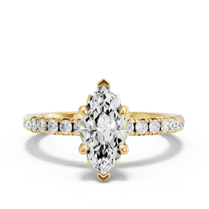 Image for Marquise Lotus Basket Ring with French Pave band