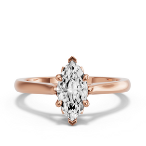 Image for Marquise Lotus Basket Ring with Knife Edge Cathedral band