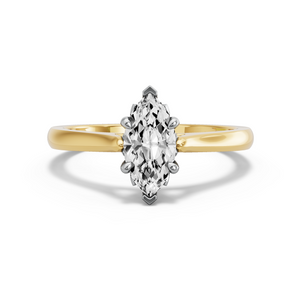 Image for Marquise Lotus Basket Ring with Knife Edge Cathedral band