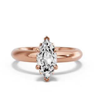 Image for Marquise Lotus Basket Ring with Knife Edge Solitaire band
