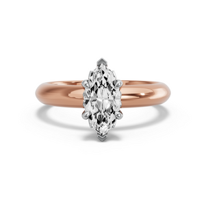 Image for Marquise Lotus Basket Ring with Knife Edge Solitaire band