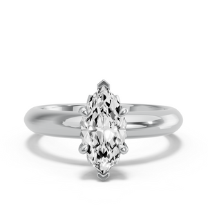 Image for Marquise Lotus Basket Ring with Knife Edge Solitaire band