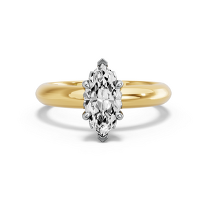 Image for Marquise Lotus Basket Ring with Knife Edge Solitaire band