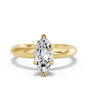 Image for Marquise Lotus Basket Ring with Knife Edge Solitaire band