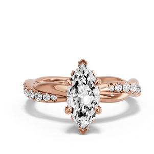 Image for Marquise Lotus Basket Ring with Rope Pave band
