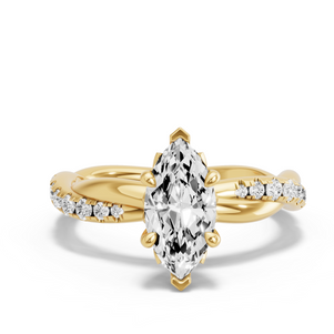 Image for Marquise Lotus Basket Ring with Rope Pave band